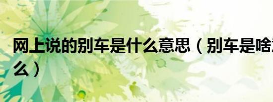 网上说的别车是什么意思（别车是啥意思是什么）