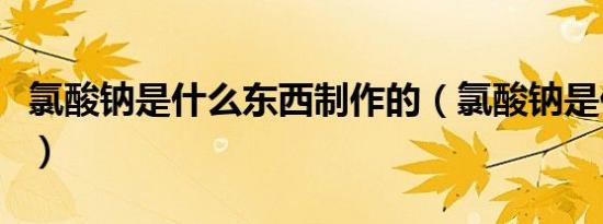 氯酸钠是什么东西制作的（氯酸钠是什么东西）