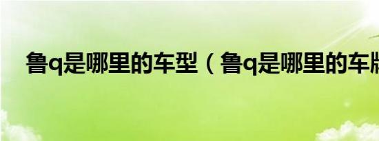 鲁q是哪里的车型（鲁q是哪里的车牌号）