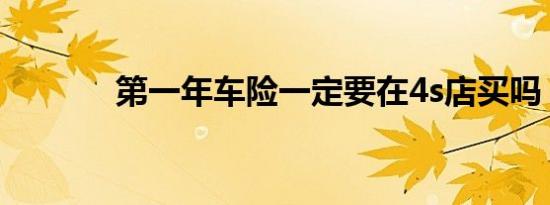 第一年车险一定要在4s店买吗