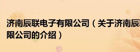 济南辰联电子有限公司（关于济南辰联电子有限公司的介绍）