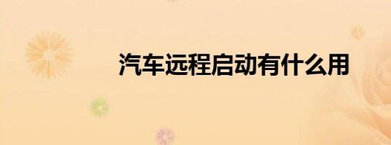 汽车远程启动有什么用