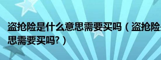 盗抢险是什么意思需要买吗（盗抢险是什么意思需要买吗?）