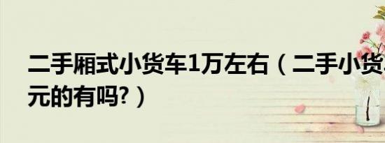 二手厢式小货车1万左右（二手小货车1万多元的有吗?）