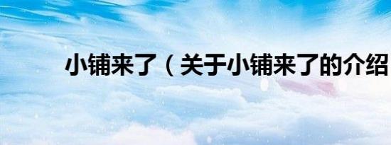 小铺来了（关于小铺来了的介绍）