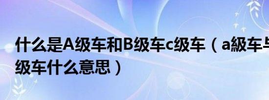 什么是A级车和B级车c级车（a級车与b级车c级车什么意思）