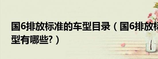 国6排放标准的车型目录（国6排放标准的车型有哪些?）
