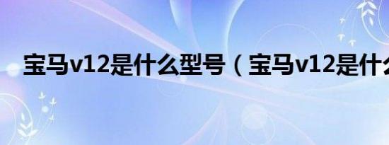 宝马v12是什么型号（宝马v12是什么车）