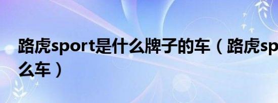 路虎sport是什么牌子的车（路虎sport是什么车）