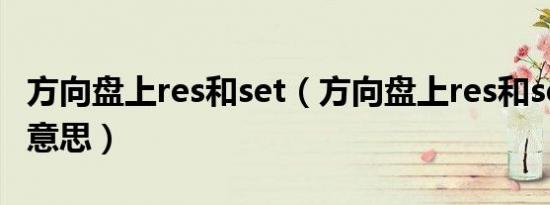 方向盘上res和set（方向盘上res和set是什么意思）