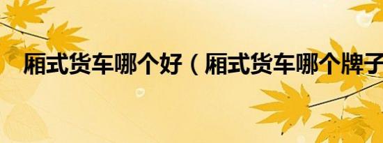 厢式货车哪个好（厢式货车哪个牌子好?）