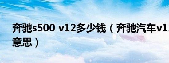奔驰s500 v12多少钱（奔驰汽车v12是什么意思）