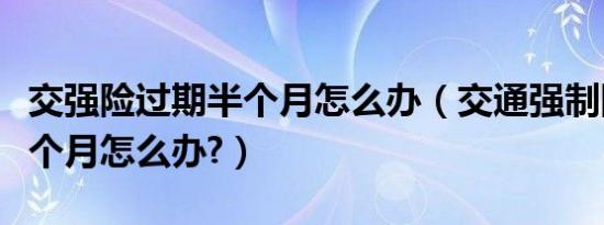 交强险过期半个月怎么办（交通强制险过期一个月怎么办?）