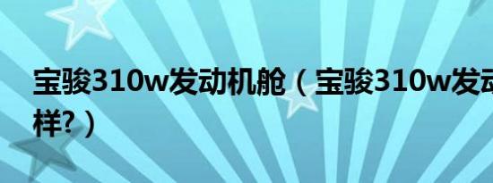 宝骏310w发动机舱（宝骏310w发动机怎么样?）