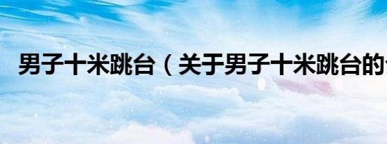 男子十米跳台（关于男子十米跳台的介绍）