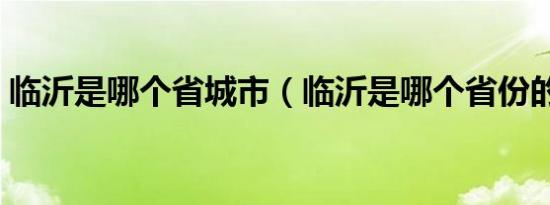 临沂是哪个省城市（临沂是哪个省份的城市）