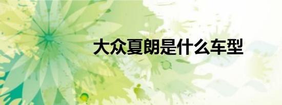 大众夏朗是什么车型