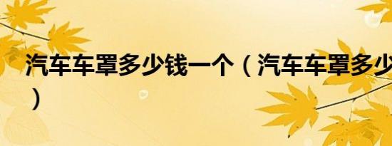 汽车车罩多少钱一个（汽车车罩多少钱一个?）