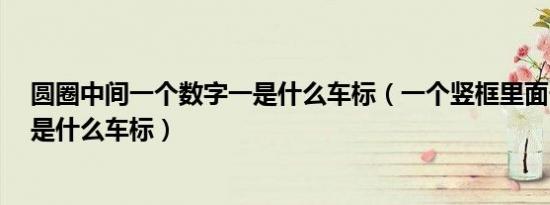 圆圈中间一个数字一是什么车标（一个竖框里面一个数字1是什么车标）