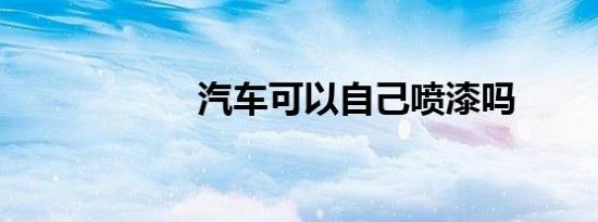 汽车可以自己喷漆吗