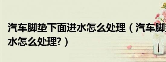 汽车脚垫下面进水怎么处理（汽车脚垫下面进水怎么处理?）
