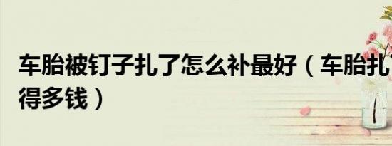 车胎被钉子扎了怎么补最好（车胎扎了钉子补得多钱）