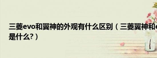 三菱evo和翼神的外观有什么区别（三菱翼神和evo的区别是什么?）
