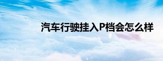汽车行驶挂入P档会怎么样