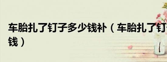 车胎扎了钉子多少钱补（车胎扎了钉子补得多钱）