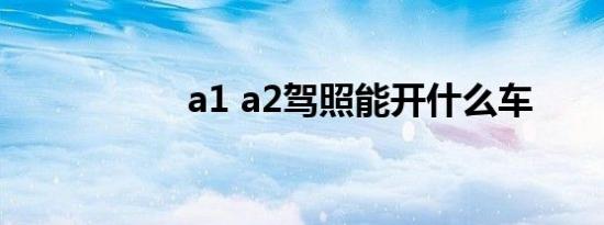 a1 a2驾照能开什么车