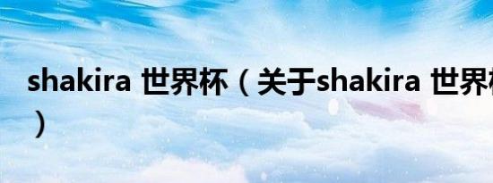 shakira 世界杯（关于shakira 世界杯的介绍）