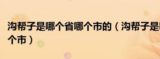 沟帮子是哪个省哪个市的（沟帮子是哪个省哪个市）
