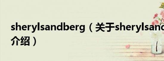 sherylsandberg（关于sherylsandberg的介绍）