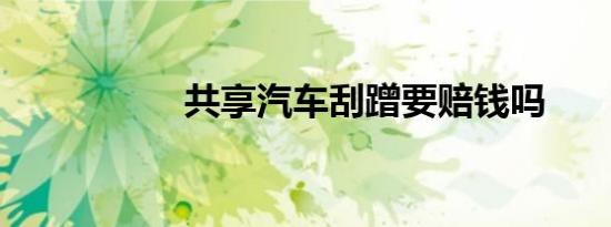 共享汽车刮蹭要赔钱吗
