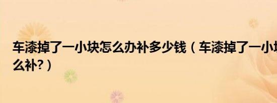 车漆掉了一小块怎么办补多少钱（车漆掉了一小块怎么办怎么补?）