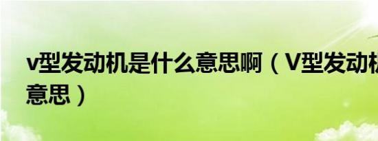 v型发动机是什么意思啊（V型发动机是什么意思）