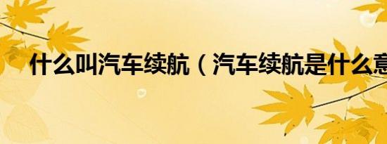 什么叫汽车续航（汽车续航是什么意思）