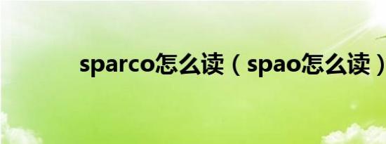 sparco怎么读（spao怎么读）