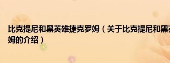比克提尼和黑英雄捷克罗姆（关于比克提尼和黑英雄捷克罗姆的介绍）