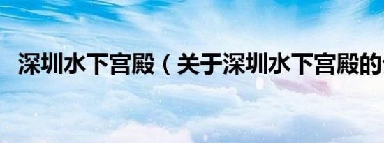 深圳水下宫殿（关于深圳水下宫殿的介绍）