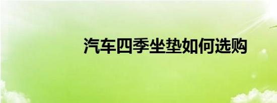 汽车四季坐垫如何选购
