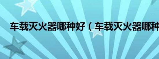 车载灭火器哪种好（车载灭火器哪种好?）
