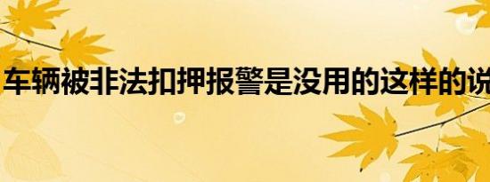车辆被非法扣押报警是没用的这样的说法对吗