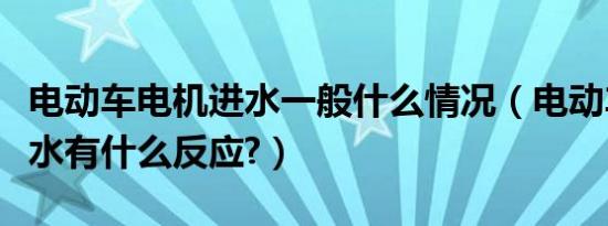 电动车电机进水一般什么情况（电动车电机进水有什么反应?）