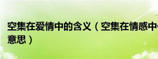 空集在爱情中的含义（空集在情感中代表什么意思）