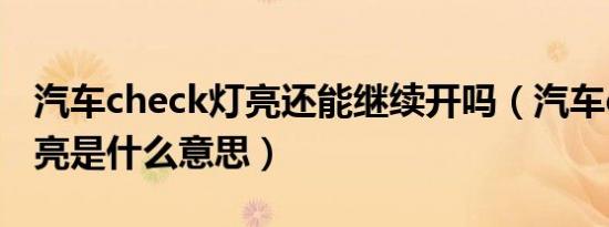 汽车check灯亮还能继续开吗（汽车check灯亮是什么意思）