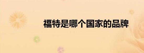 福特是哪个国家的品牌