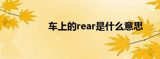 车上的rear是什么意思