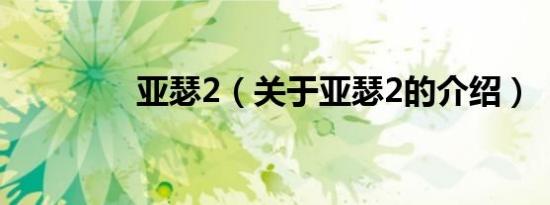 亚瑟2（关于亚瑟2的介绍）