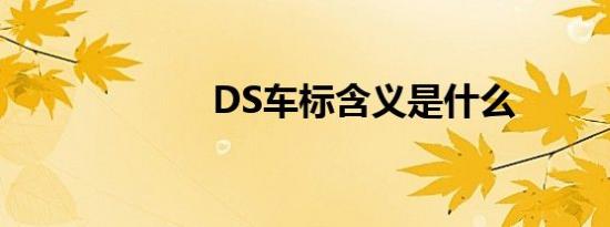 DS车标含义是什么